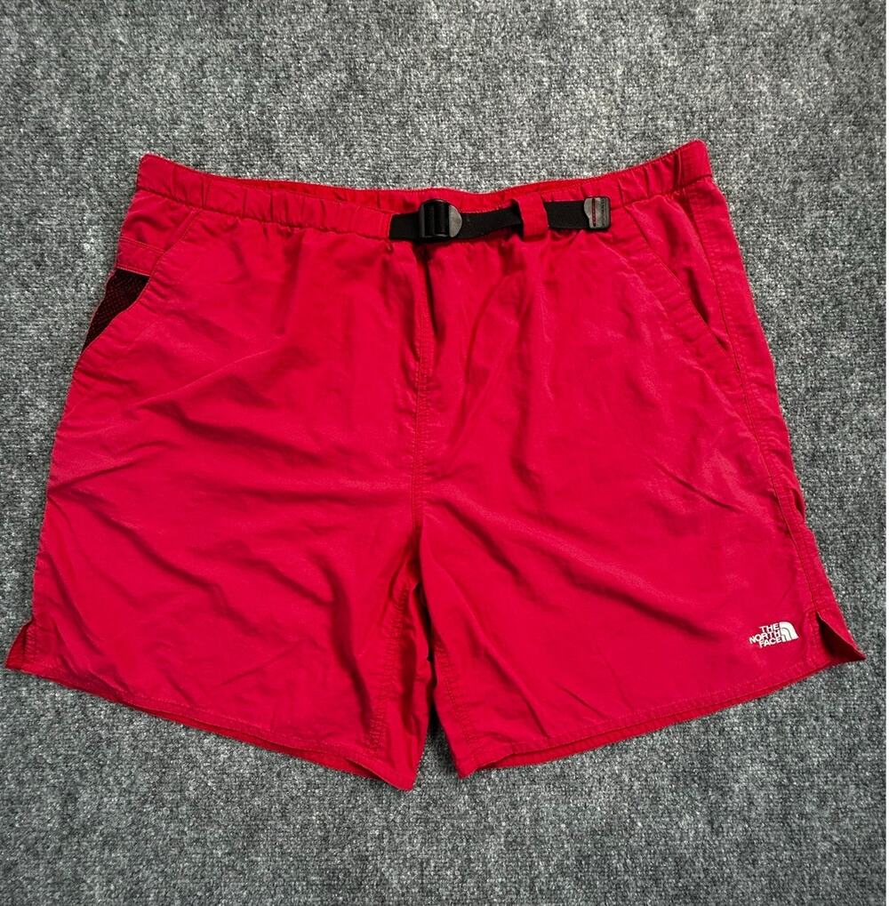 The North Face Red Nylon Hiking Trail Shorts Belted Men's XL Outdoor